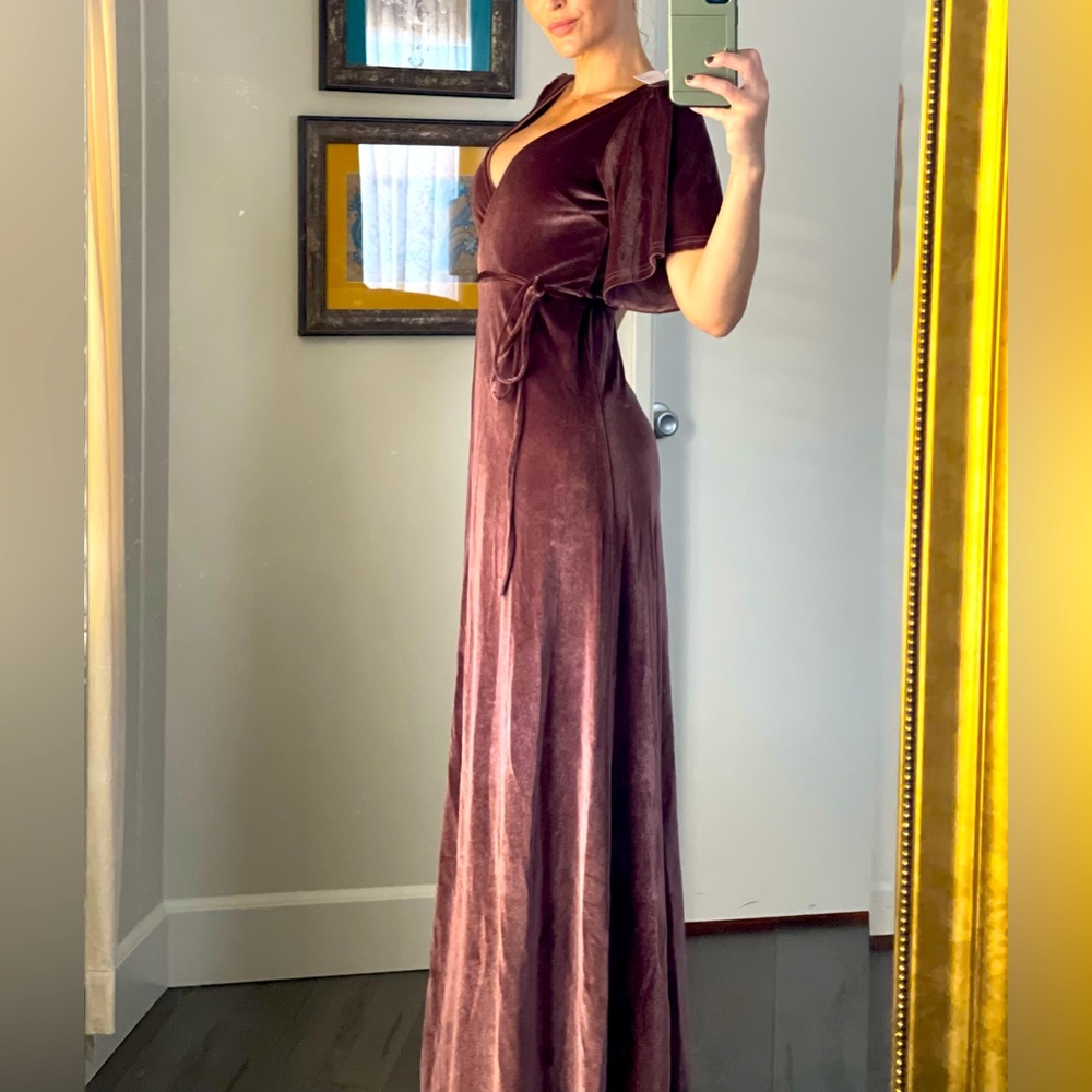 Baltic Velvet Wrap Maxi Dress | Dusty Plum